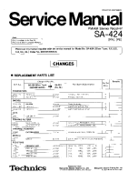 Technics - SA-424 - Service manual 